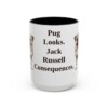 15oz Funny Jug Mug, Black, front view