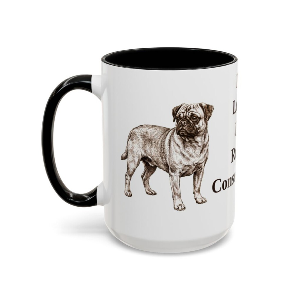 15oz Funny Jug Mug, Black, left side view