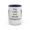 15oz Funny Jug Mug, Navy, front view