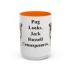 15oz Funny Jug Mug, Orange, front view