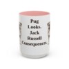 15oz Funny Jug Mug, Pink, front view