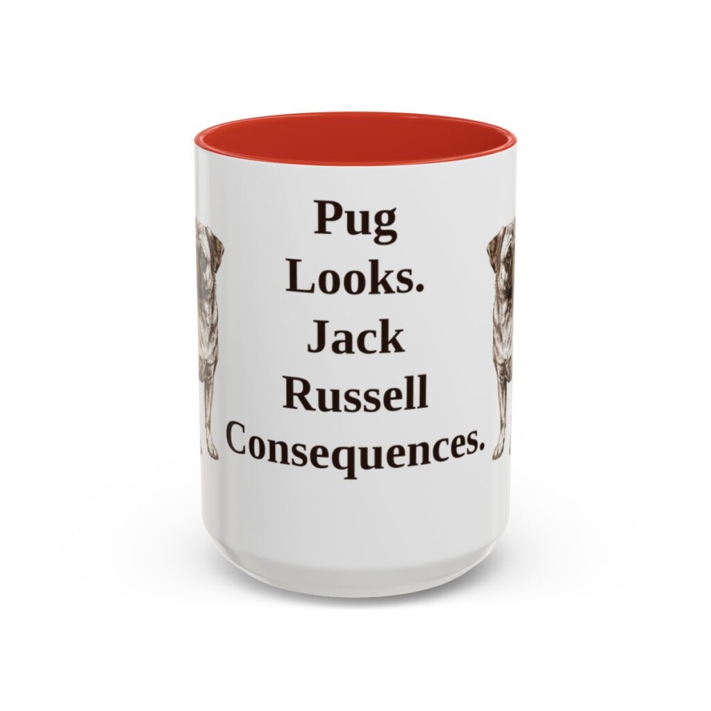 15oz Funny Jug Mug, Red, front view