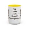 15oz Funny Jug Mug, Yellow, front view