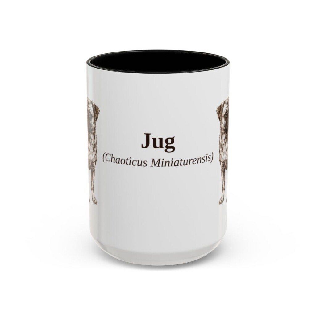 15oz Jug Latin Mug, Black, front view