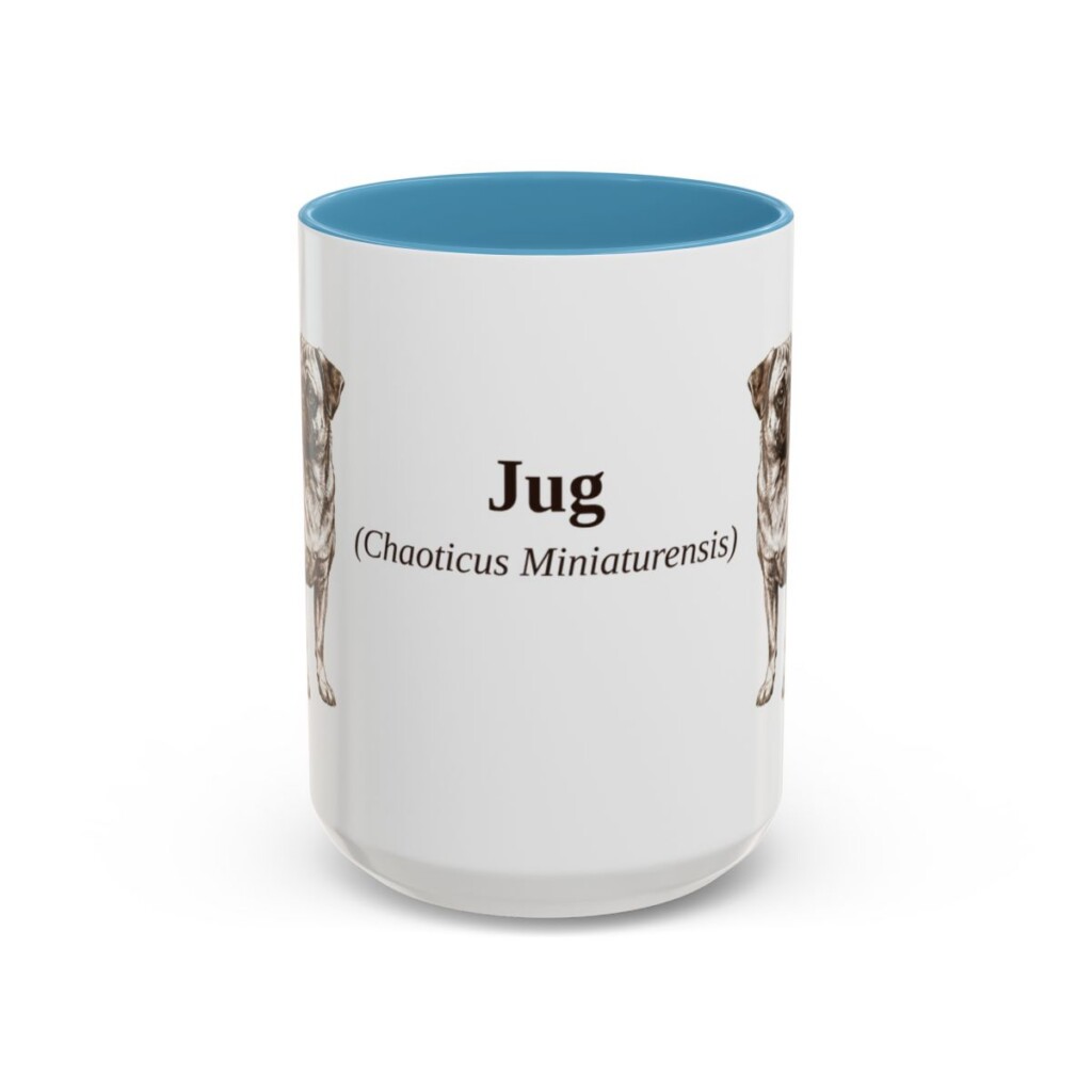 15oz Jug Latin Mug, Light Blue, front view