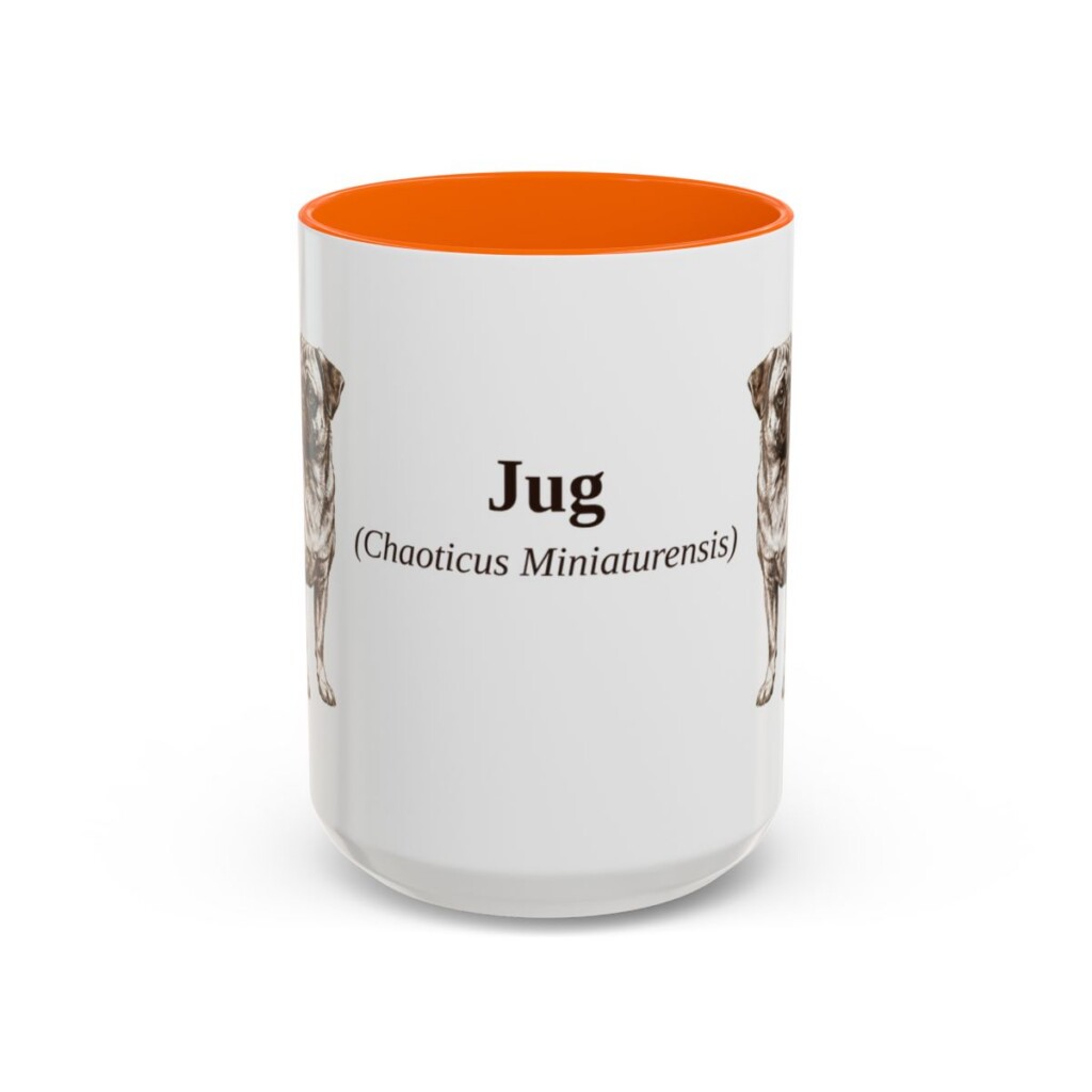 15oz Jug Latin Mug, Orange, front view