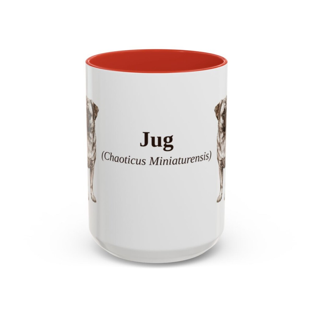15oz Jug Latin Mug, Red, front view