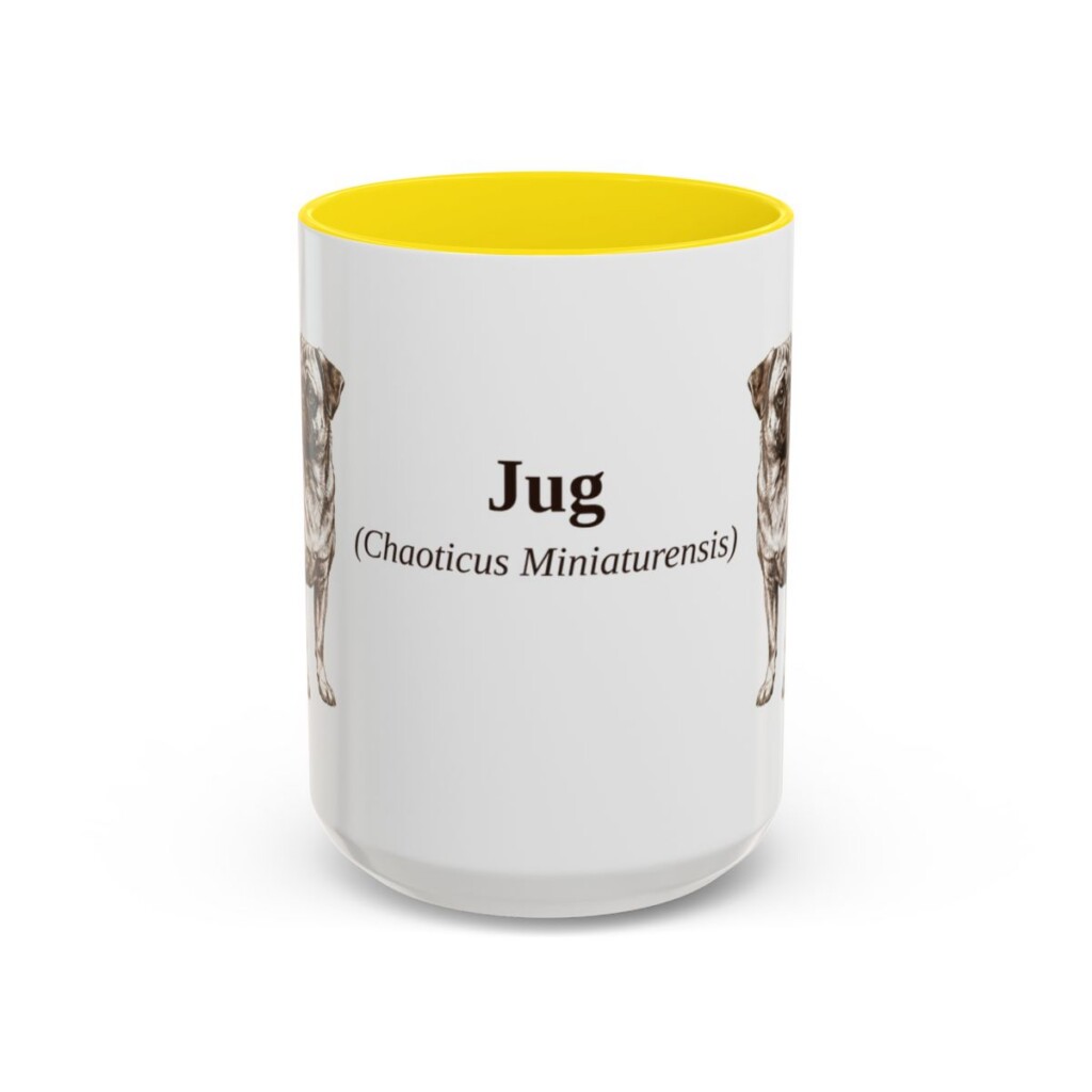15oz Jug Latin Mug, Yellow, front view