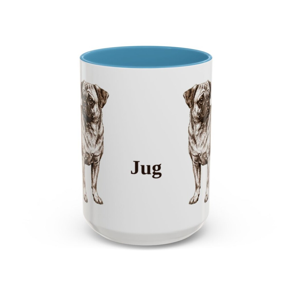 15oz Jug Mug, Light Blue, front view