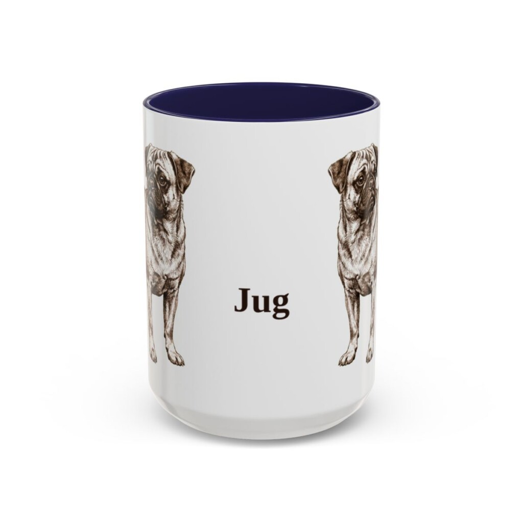 15oz Jug Mug, Navy, front view