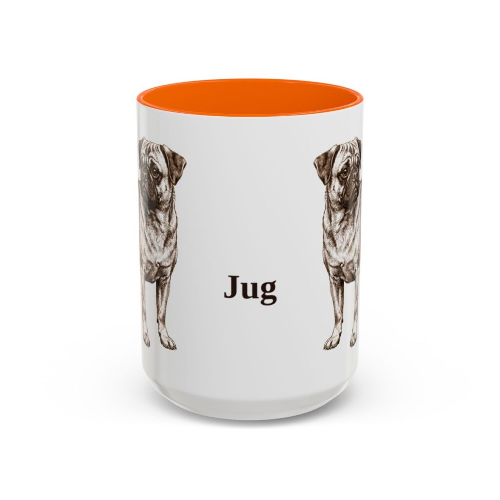 15oz Jug Mug, Orange, front view