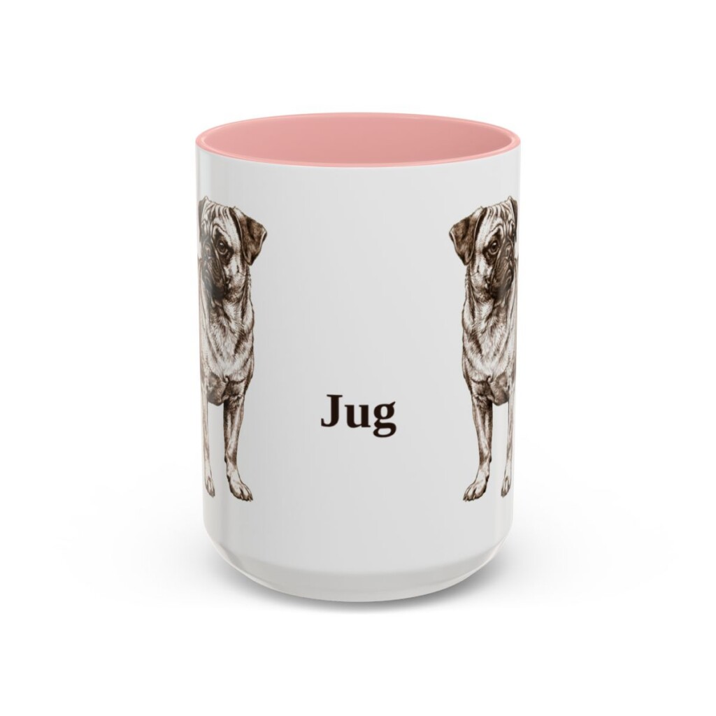 15oz Jug Mug, Pink, front view