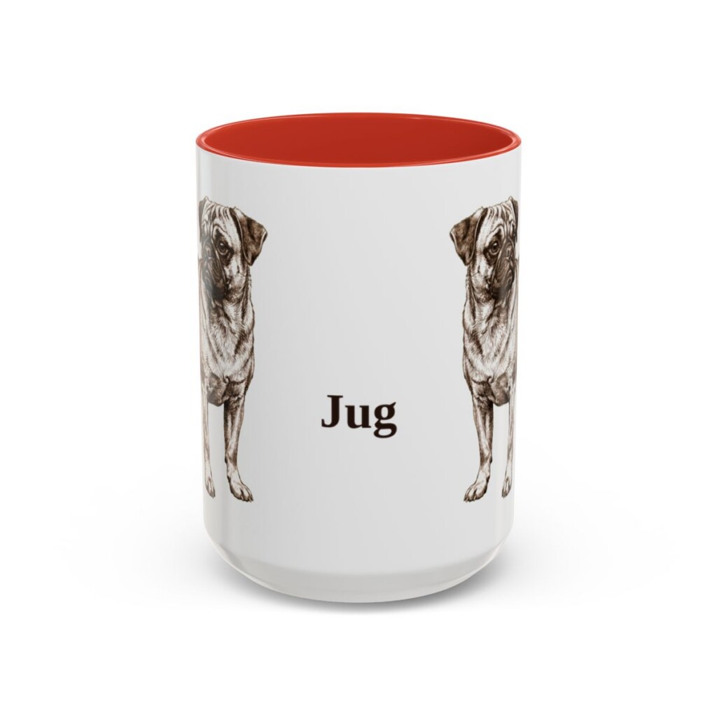 15oz Jug Mug, Red, front view