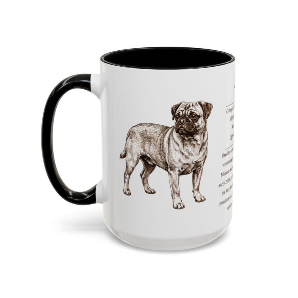 15oz Jug Mug, Black, left side view