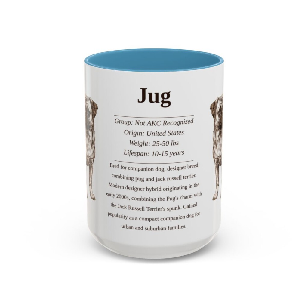 15oz Jug Mug, Light Blue, front view