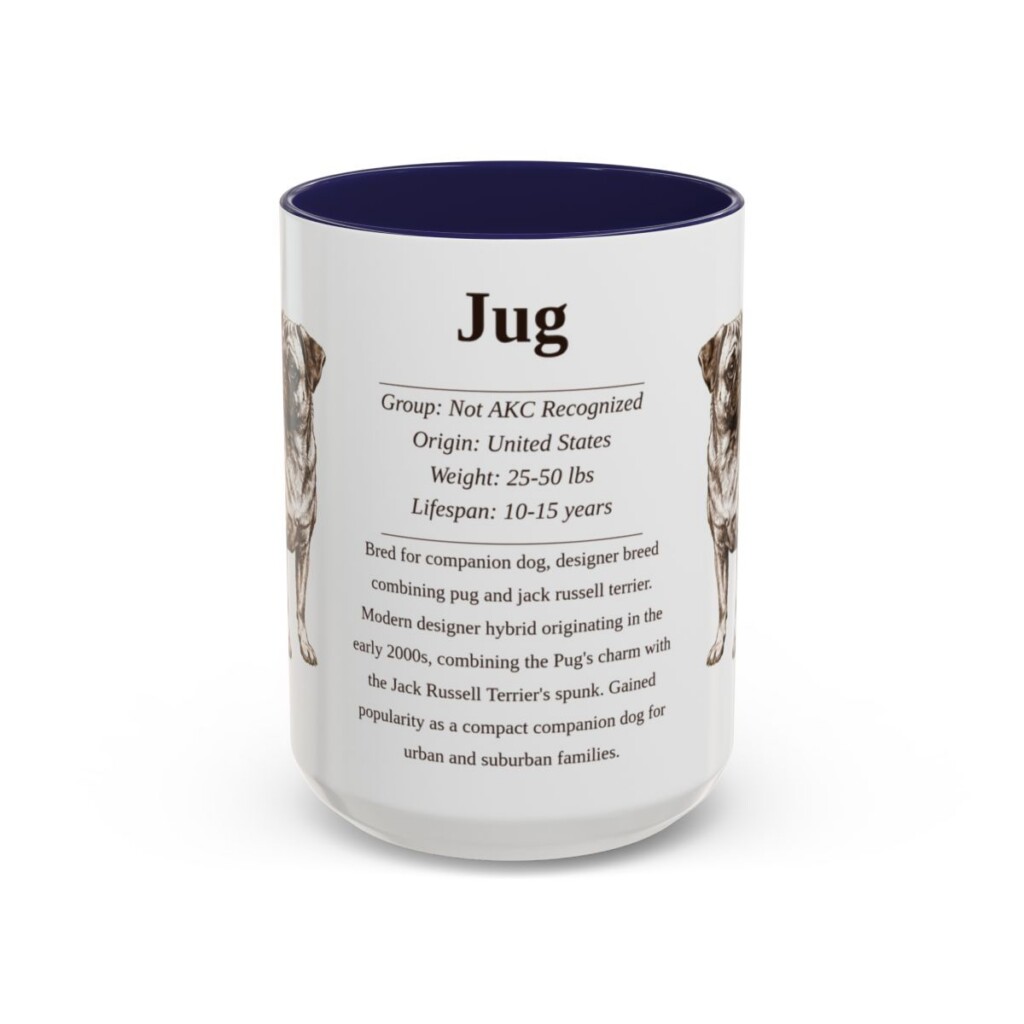 15oz Jug Mug, Navy, front view