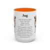 15oz Jug Mug, Orange, front view