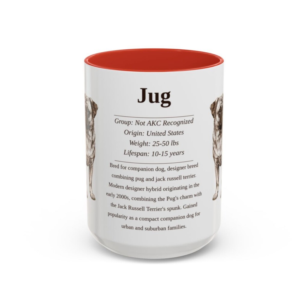 15oz Jug Mug, Red, front view