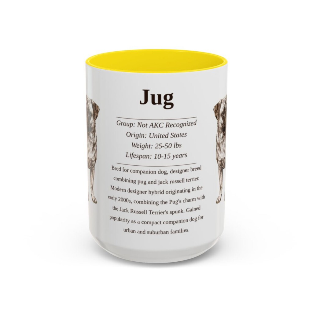 15oz Jug Mug, Yellow, front view