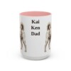 15oz Kai Ken Dog Dad Mug, Pink, front view