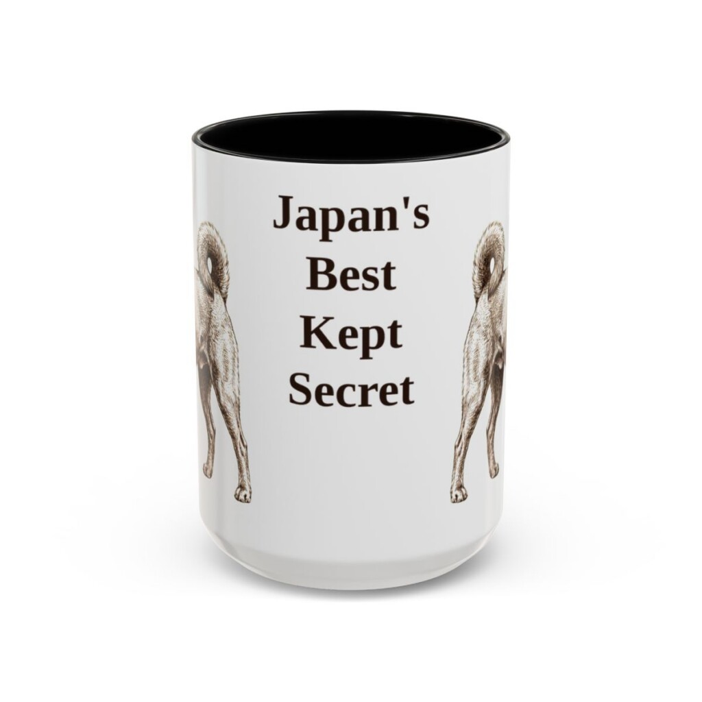 15oz Funny Kai Ken Mug, Black, front view