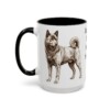 15oz Funny Kai Ken Mug, Black, left side view