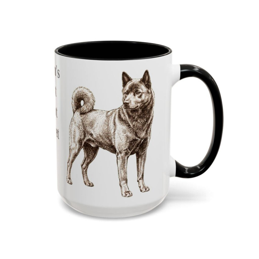 15oz Funny Kai Ken Mug, Black, right side view