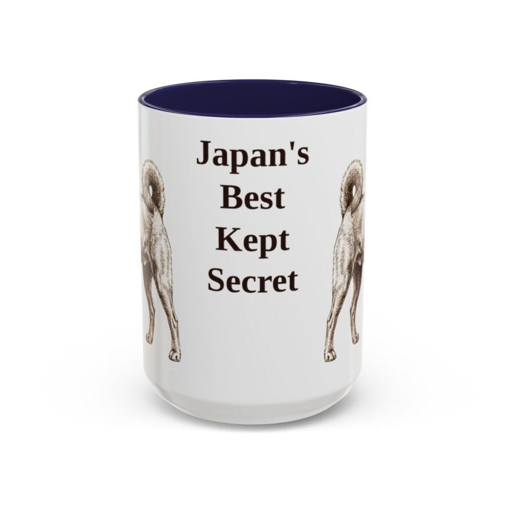 15oz Funny Kai Ken Mug, Navy, front view