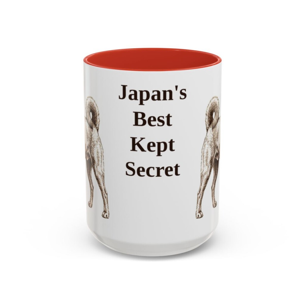 15oz Funny Kai Ken Mug, Red, front view