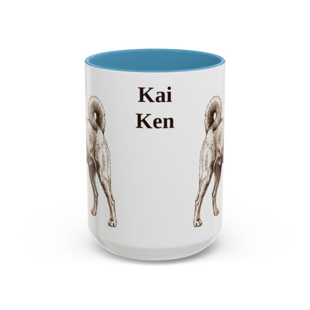 15oz Kai Ken Mug, Light Blue, front view