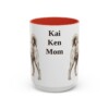 15oz Kai Ken Dog Mom Mug, Red, front view