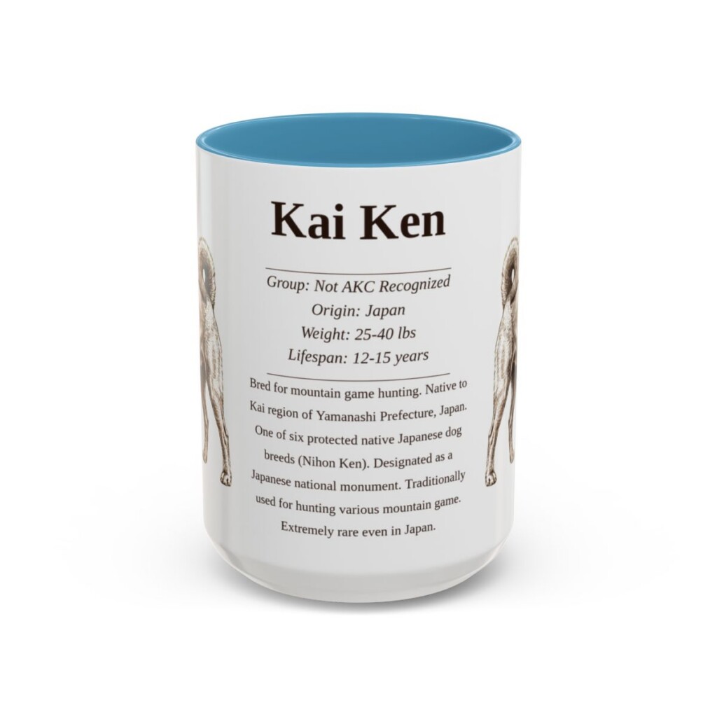 15oz Kai Ken Mug, Light Blue, front view