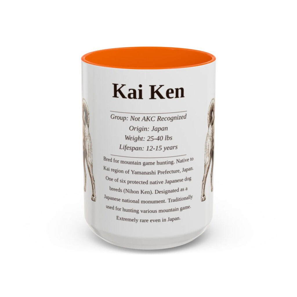 15oz Kai Ken Mug, Orange, front view