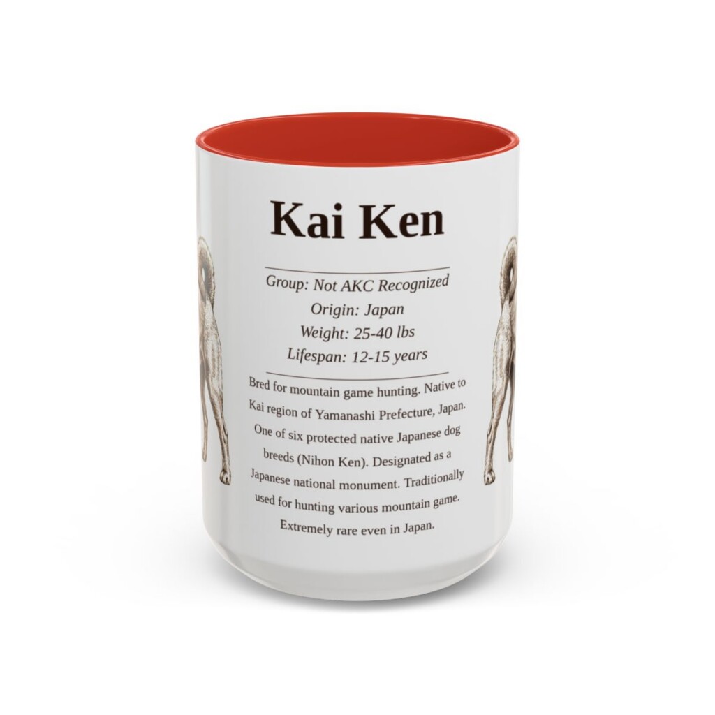15oz Kai Ken Mug, Red, front view