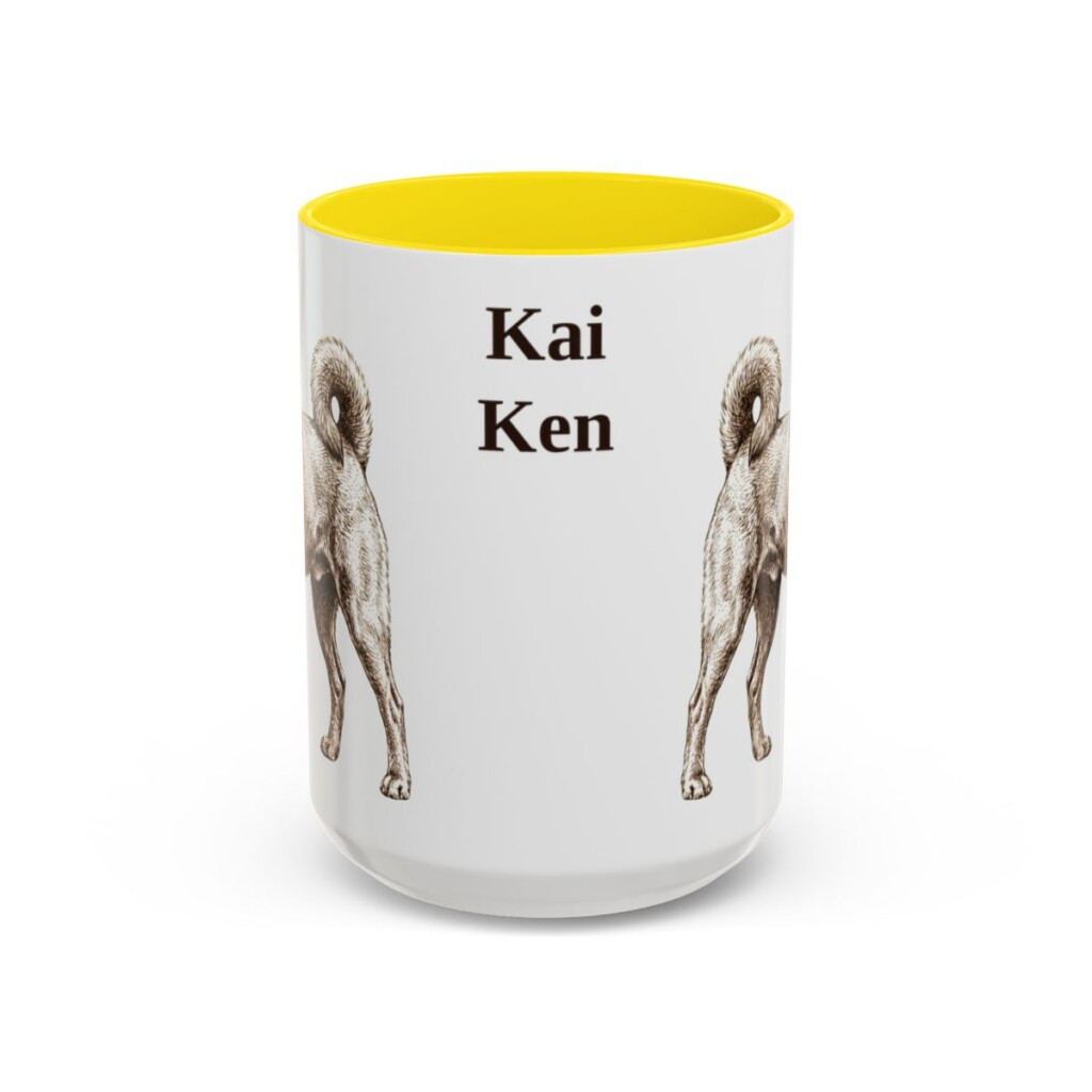 15oz Kai Ken Mug, Yellow, front view