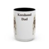 15oz Keeshond Dog Dad Mug, Black, front view