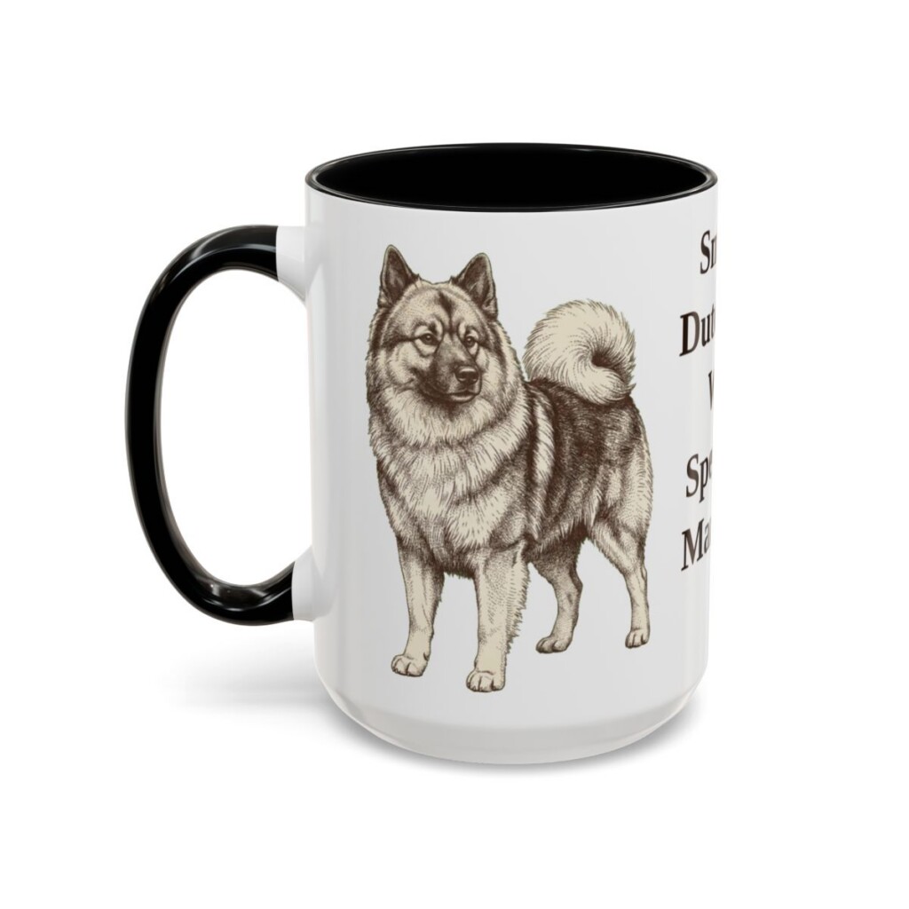 15oz Funny Keeshond Mug, Black, left side view