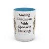 15oz Funny Keeshond Mug, Light Blue, front view