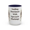15oz Funny Keeshond Mug, Navy, front view