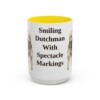 15oz Funny Keeshond Mug, Yellow, front view