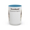 15oz Keeshond Latin Mug, Light Blue, front view