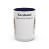 15oz Keeshond Latin Mug, Navy, front view