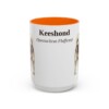 15oz Keeshond Latin Mug, Orange, front view