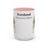 15oz Keeshond Latin Mug, Pink, front view