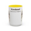 15oz Keeshond Latin Mug, Yellow, front view