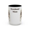 15oz Keeshond Dog Mom Mug, Black, front view