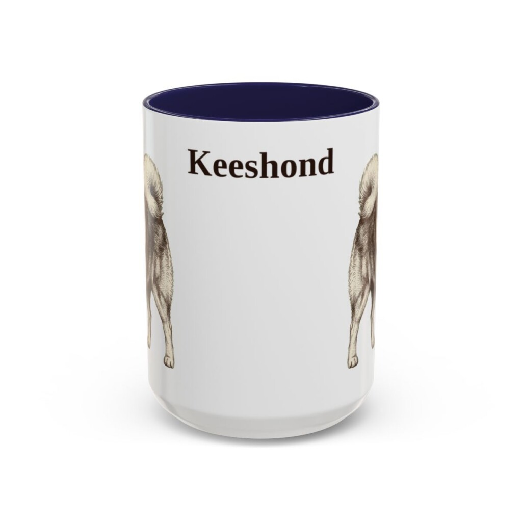 15oz-keeshond-mug-navy 15oz Keeshond Mug, Navy, front view