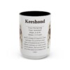 15oz Keeshond Mug, Black, front view