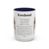 15oz Keeshond Mug, Navy, front view