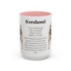 15oz Keeshond Mug, Pink, front view